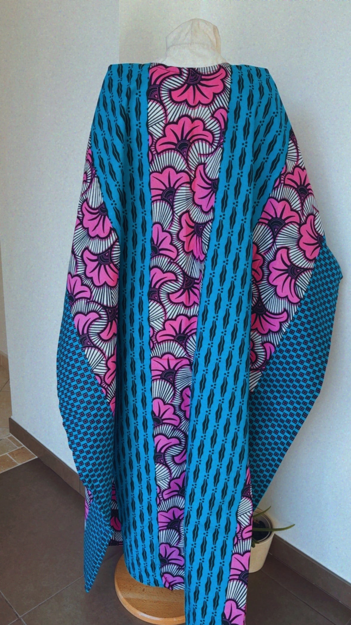 Boubou  africain en Wax tunique africaine fait main en coton