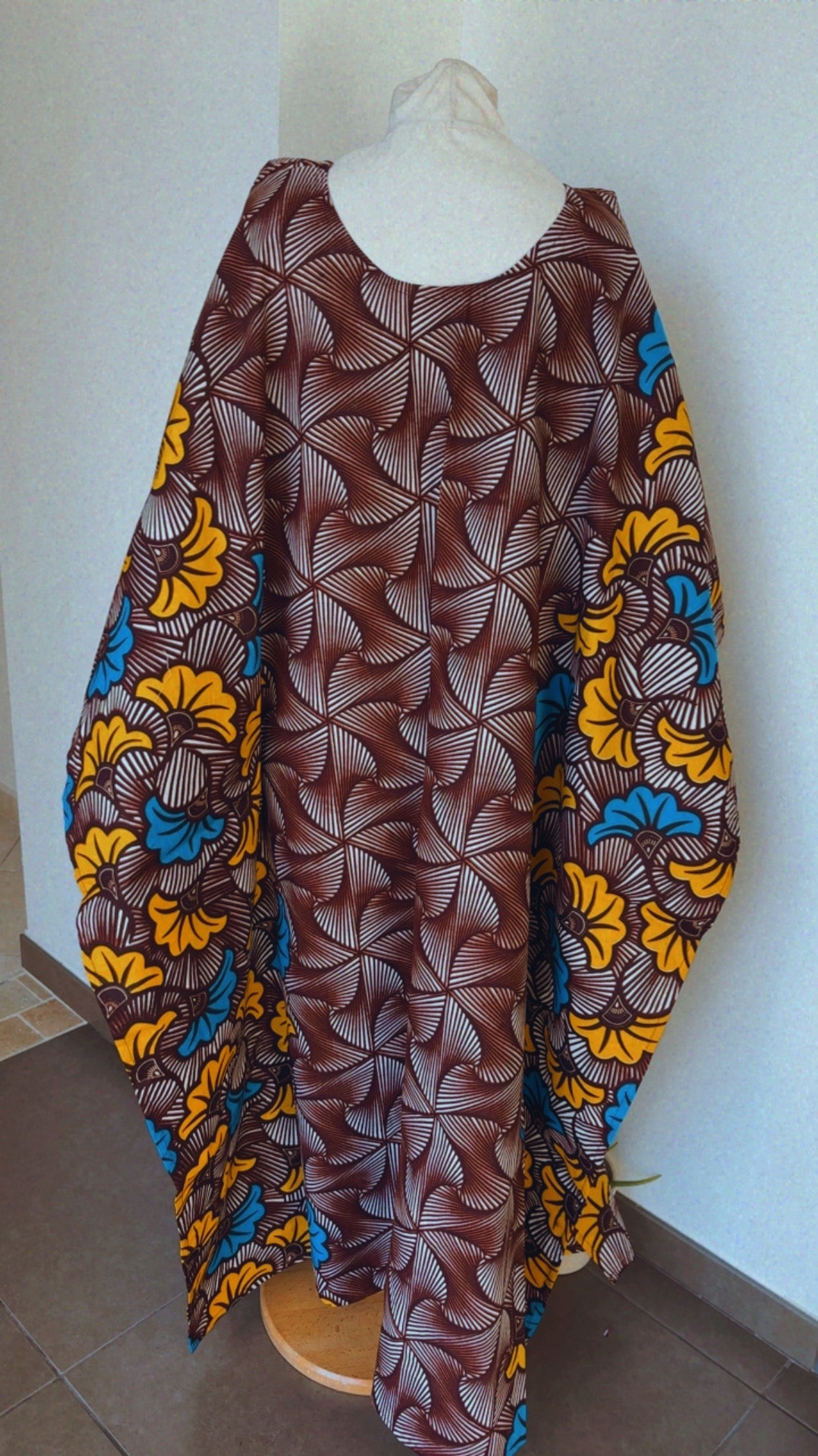 Boubou  africain en Wax tunique africaine fait main en coton