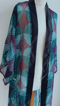 Veste Kimono long  en mousseline wax
