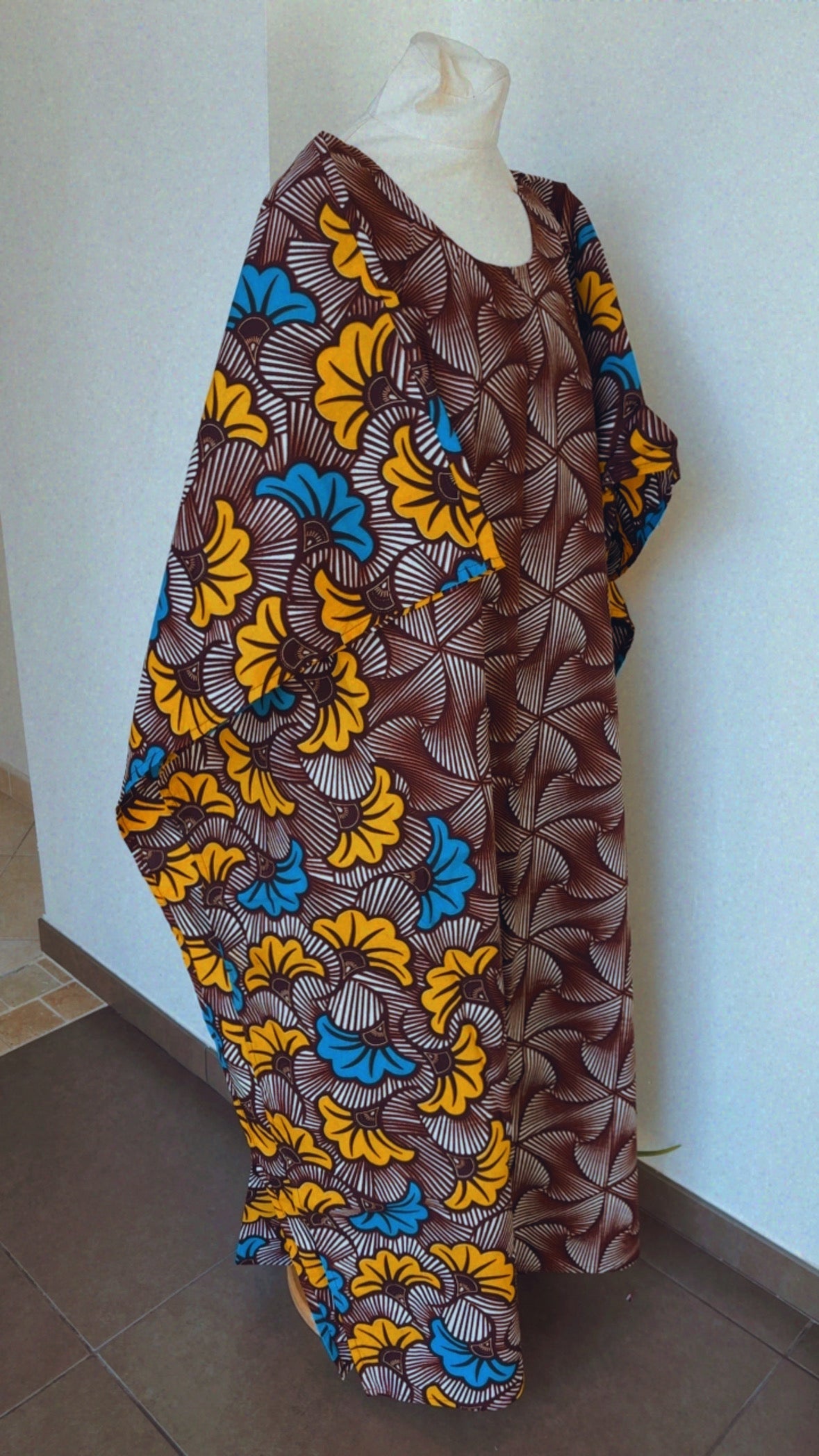 Boubou  africain en Wax tunique africaine fait main en coton
