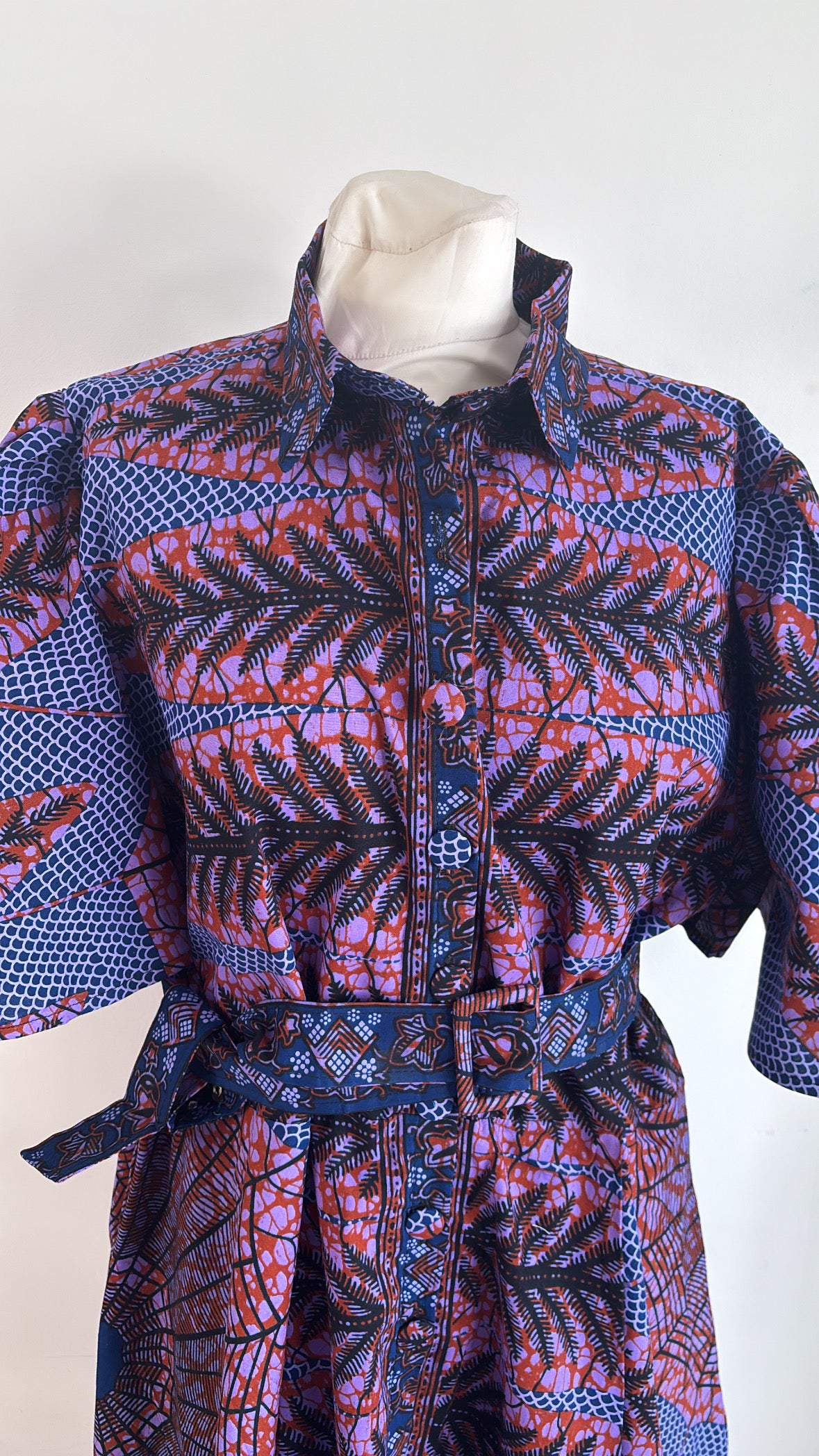 Robe longue en Wax tissu africain avec poches