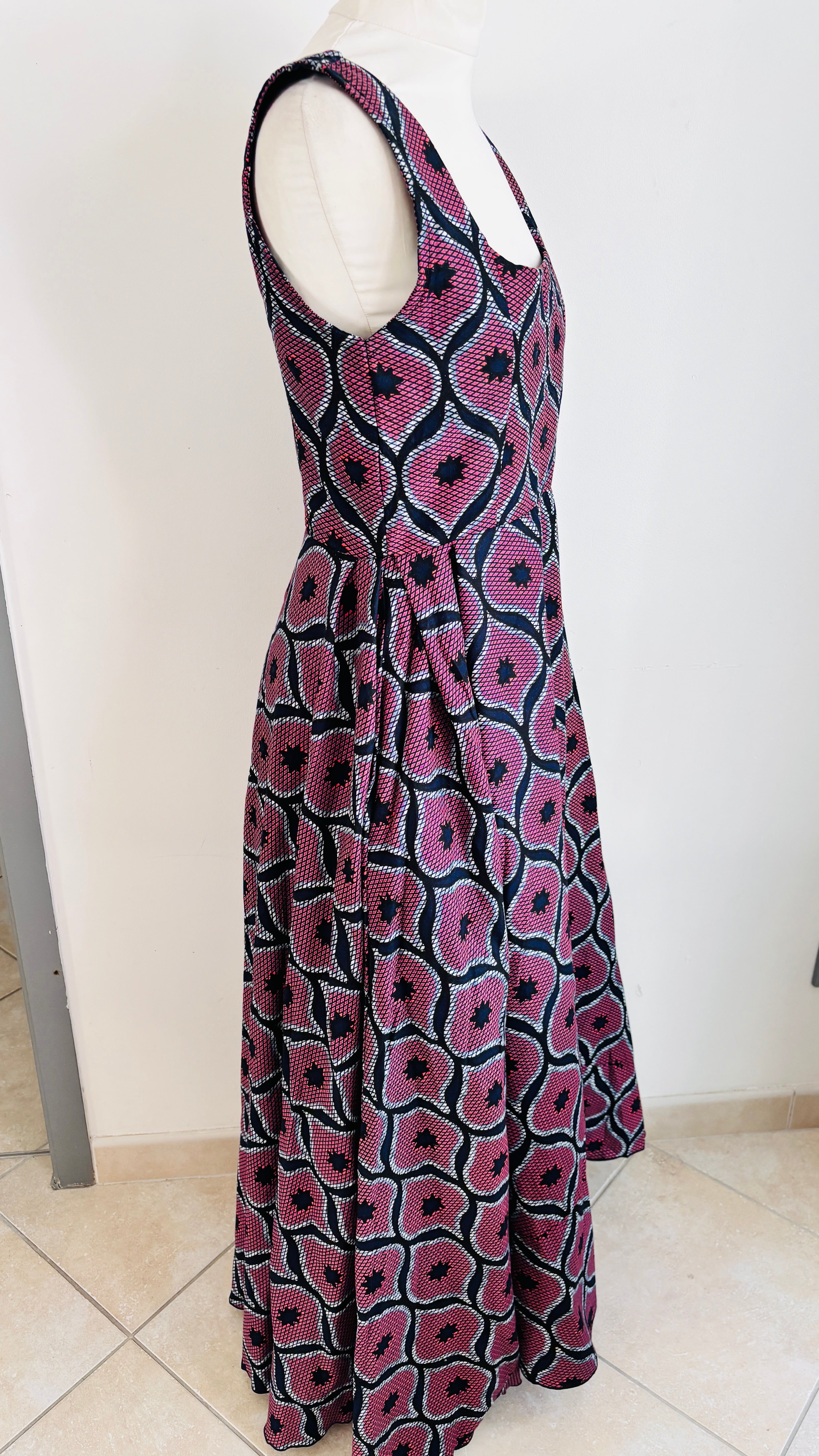 Robe longue en Wax tissu pagne africain motif congrès