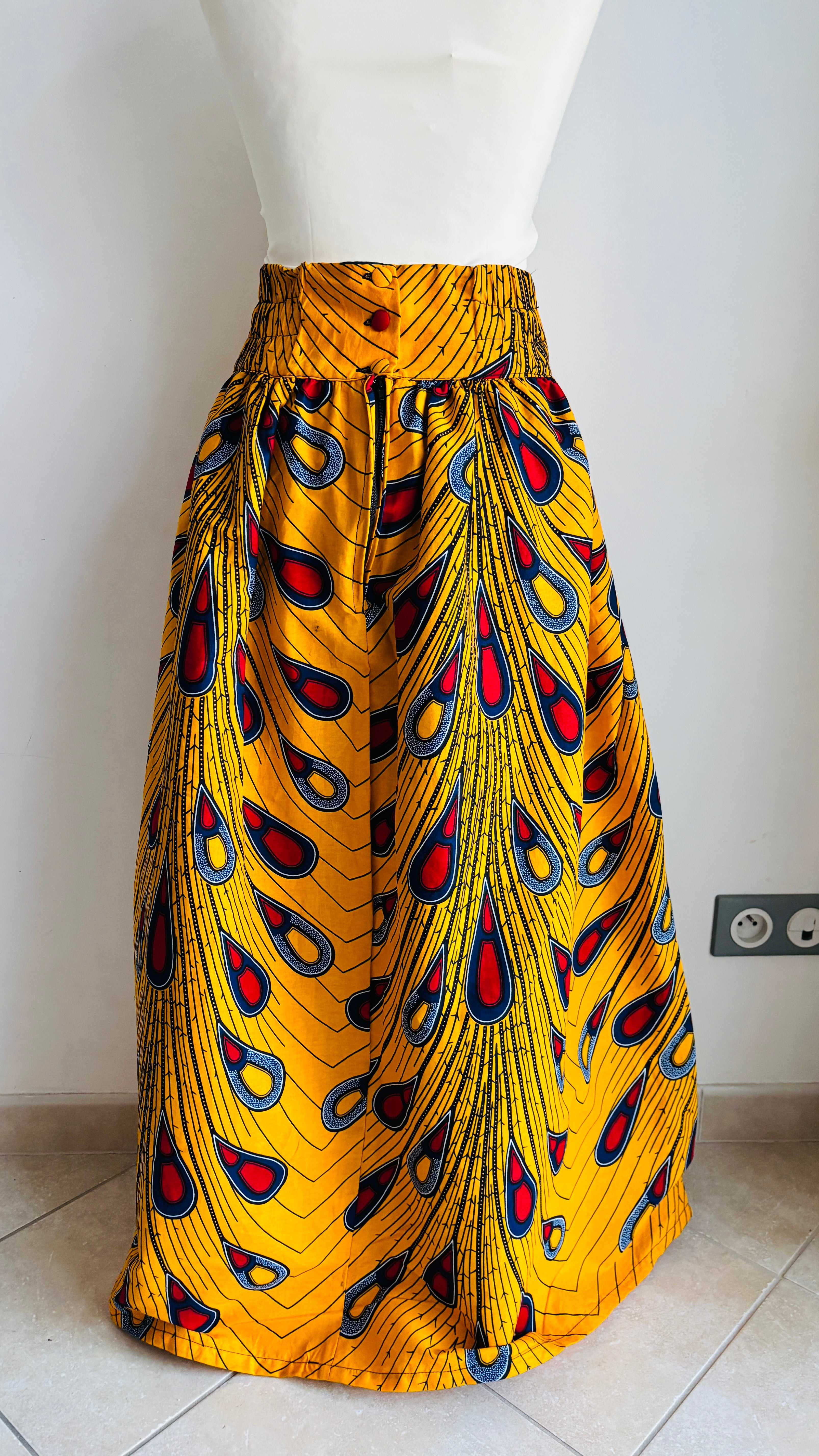 Jupe longue africaine en wax jupe pagne africain