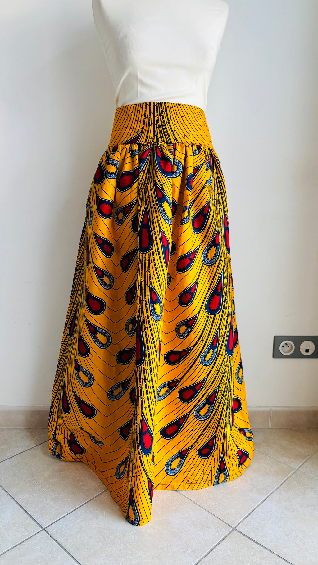 Jupe longue africaine en wax jupe pagne africain