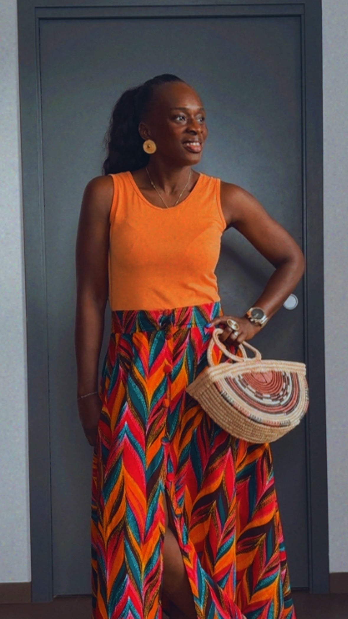 Jupe longue africaine en wax  motif ethnique tissu africain colorée idéale pour les occasions AUDREY