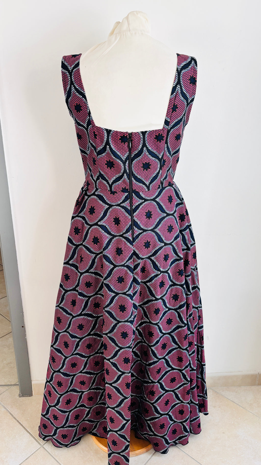 Robe longue en Wax tissu pagne africain motif congrès