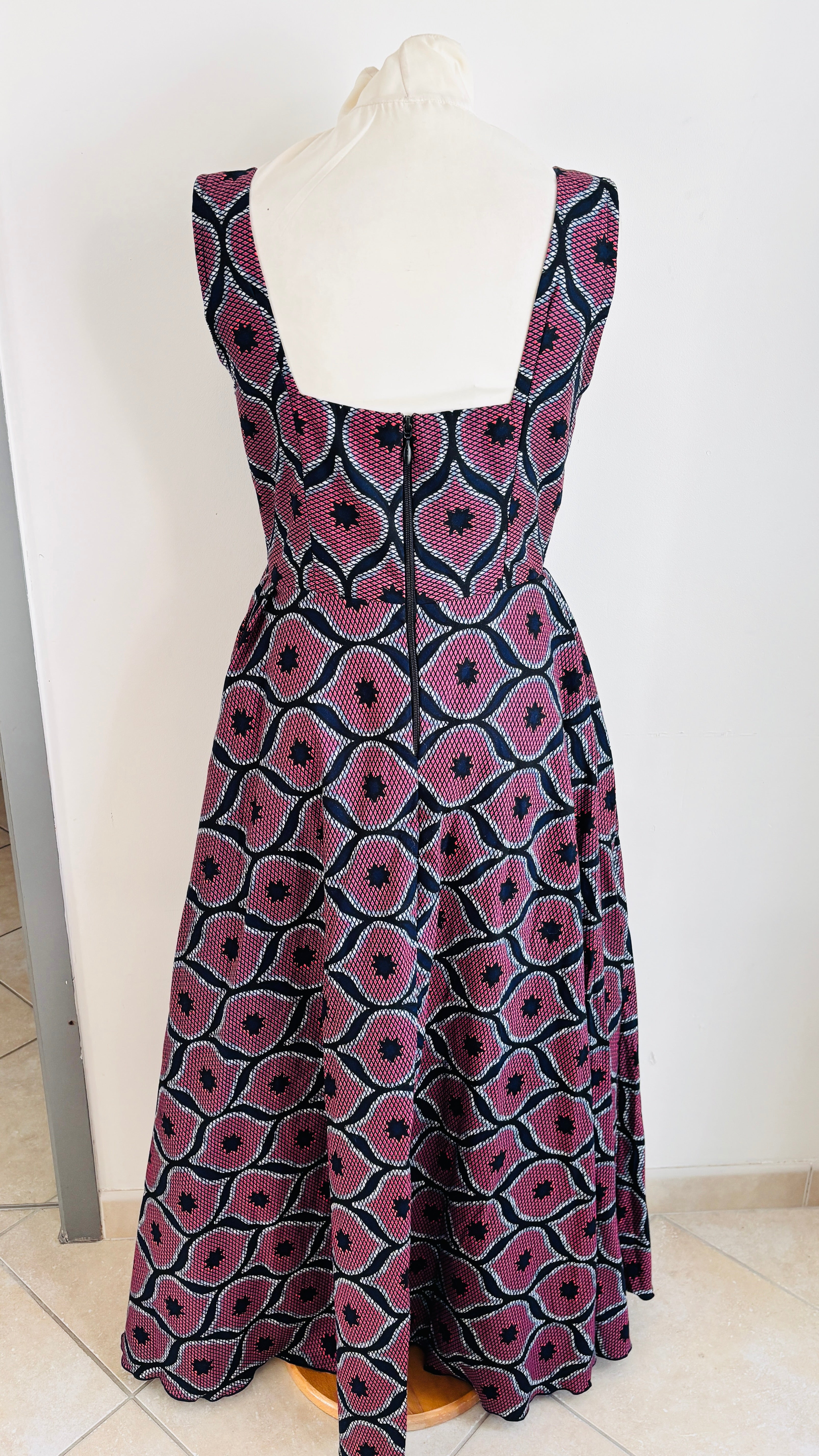 Robe longue en Wax tissu pagne africain motif congrès