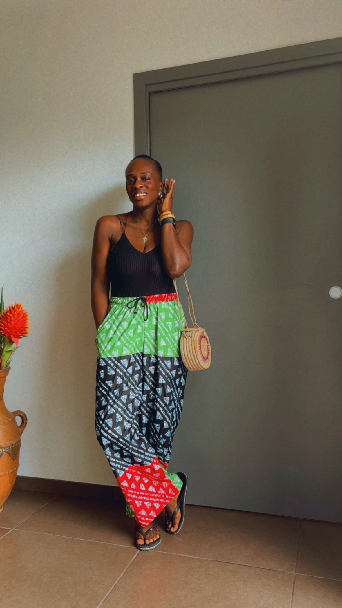 Pantalon en Wax coupe large