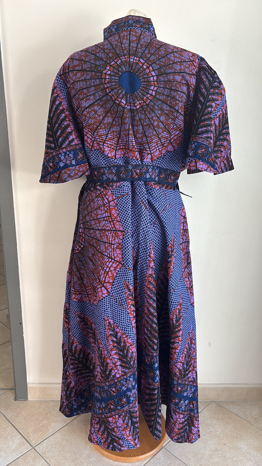 Robe longue en Wax tissu africain avec poches