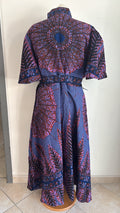 Robe longue en Wax tissu africain avec poches