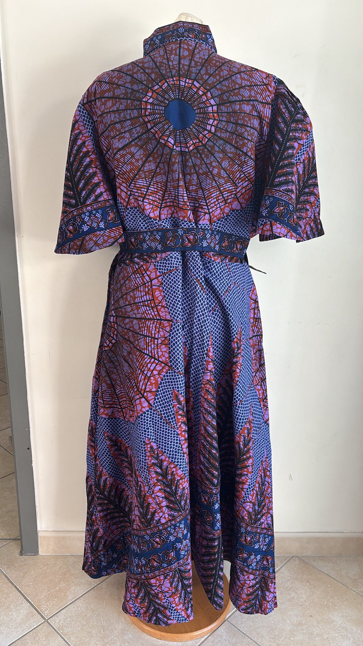 Robe longue en Wax tissu africain avec poches
