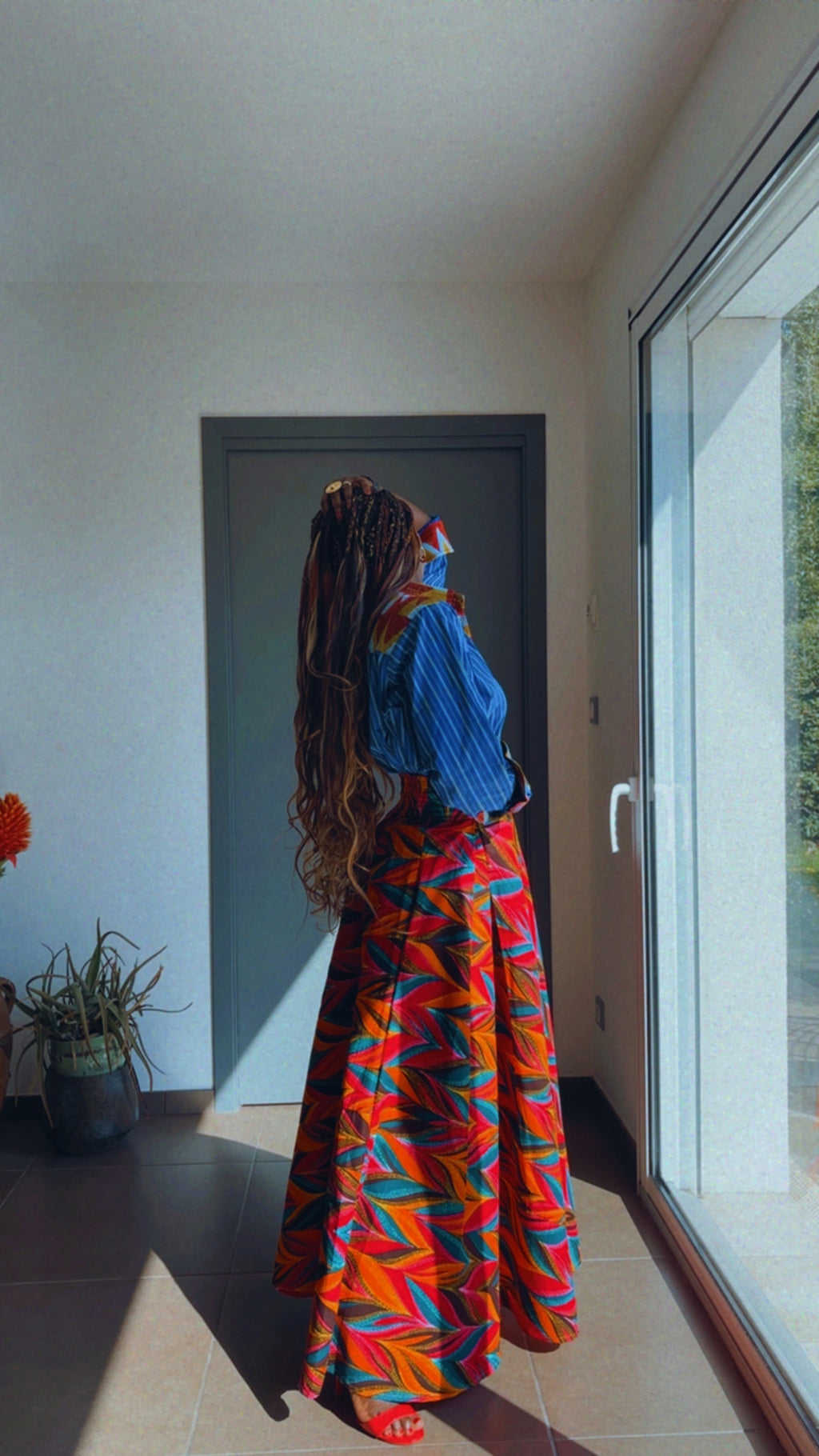 Jupe longue africaine en wax  motif ethnique tissu africain colorée idéale pour les occasions