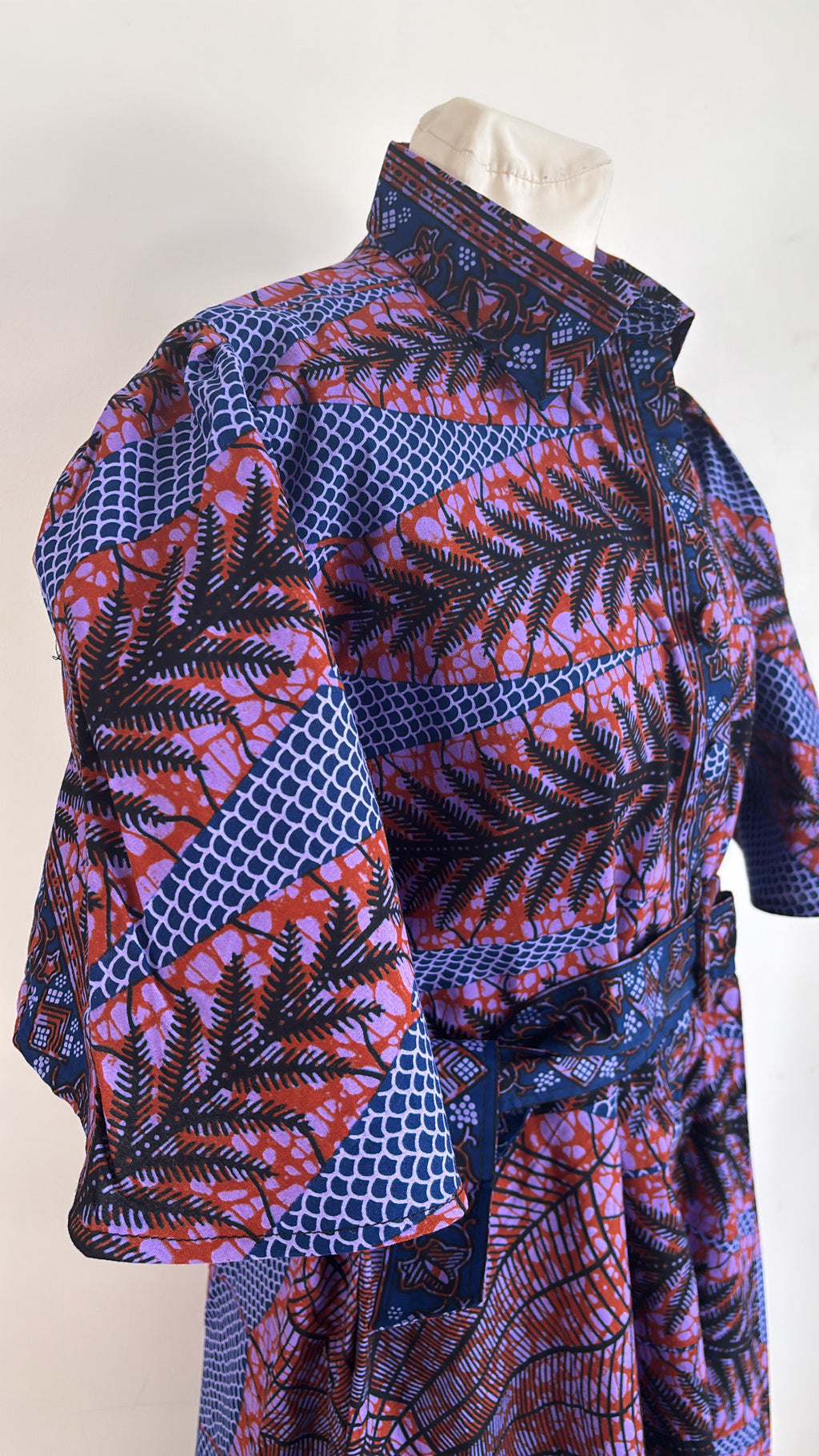Robe longue en Wax tissu africain avec poches