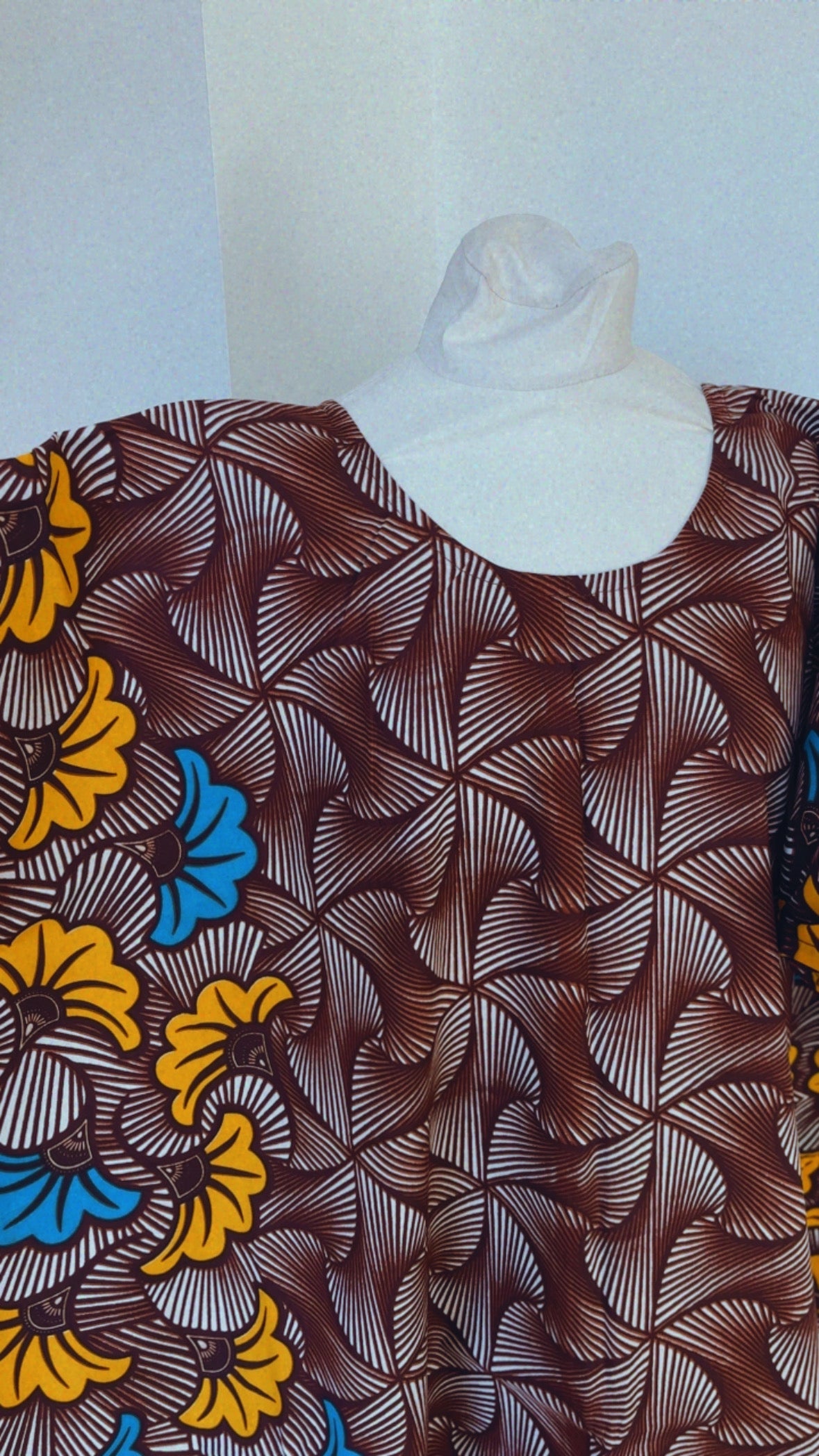 Boubou  africain en Wax tunique africaine fait main en coton