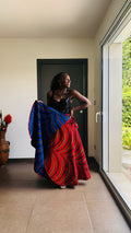 Jupe longue africaine en wax motifs fleurs de mariage