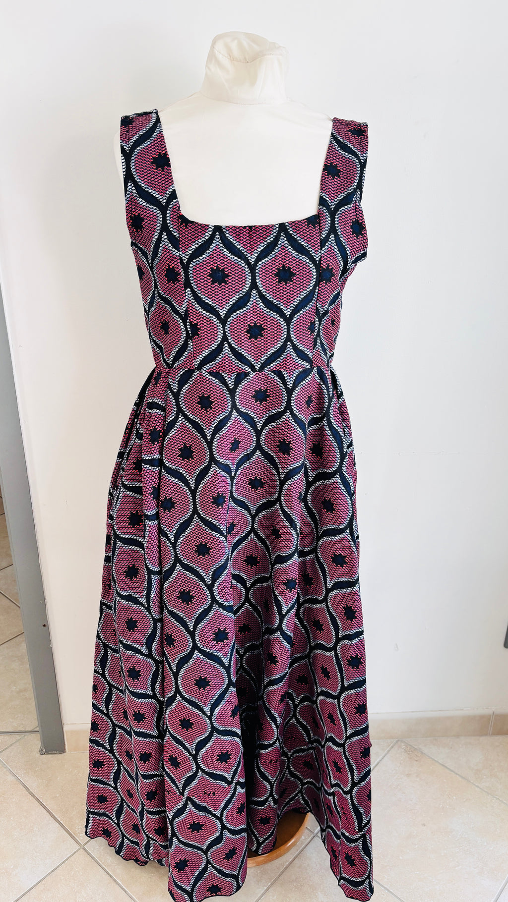 Robe longue en Wax tissu pagne africain motif congrès