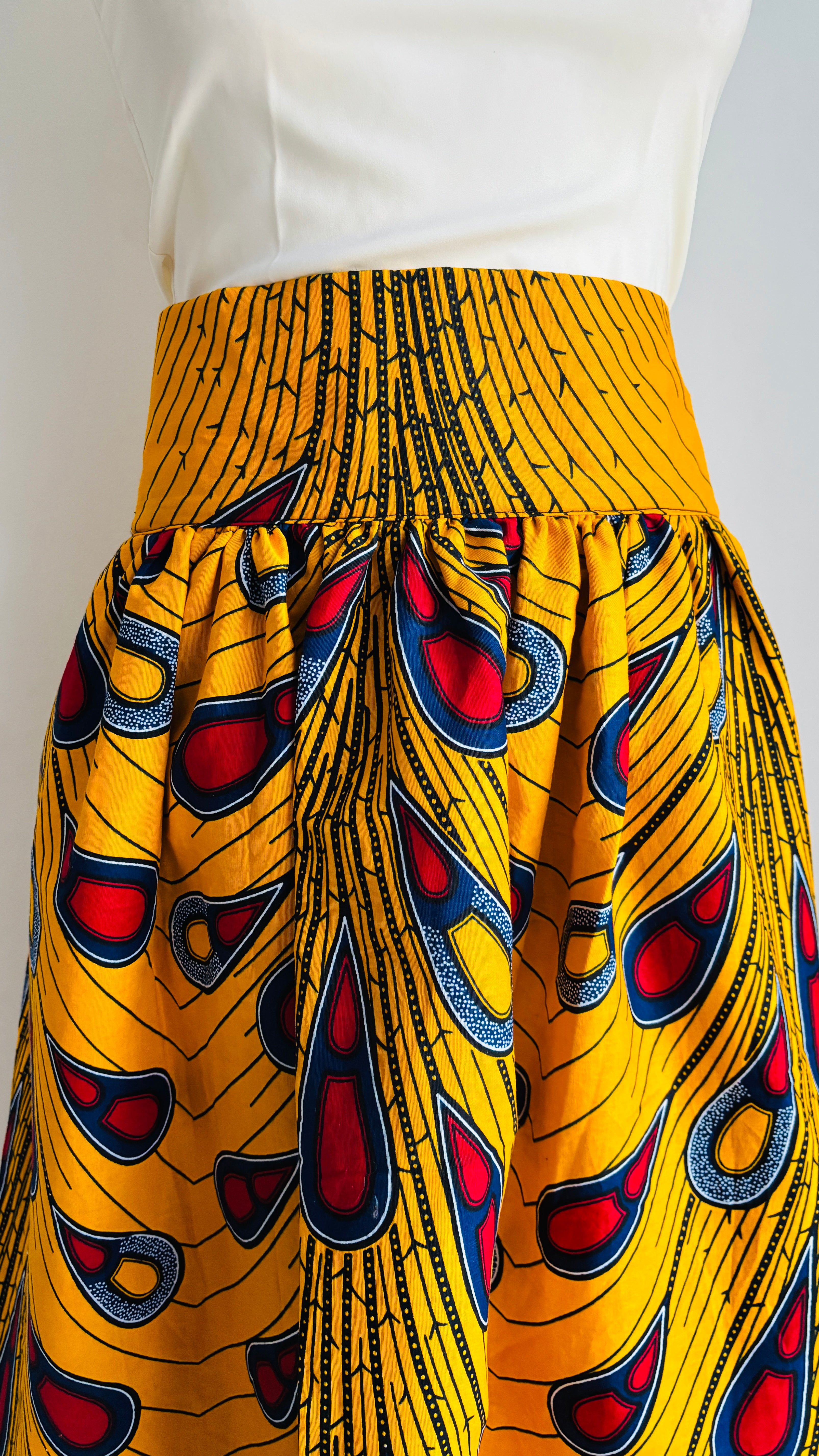 Jupe longue africaine en wax jupe pagne africain