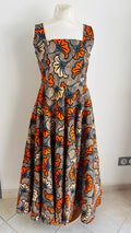 Robe longue en Wax tissu pagne africain fleurs de mariage multicolore sans manches