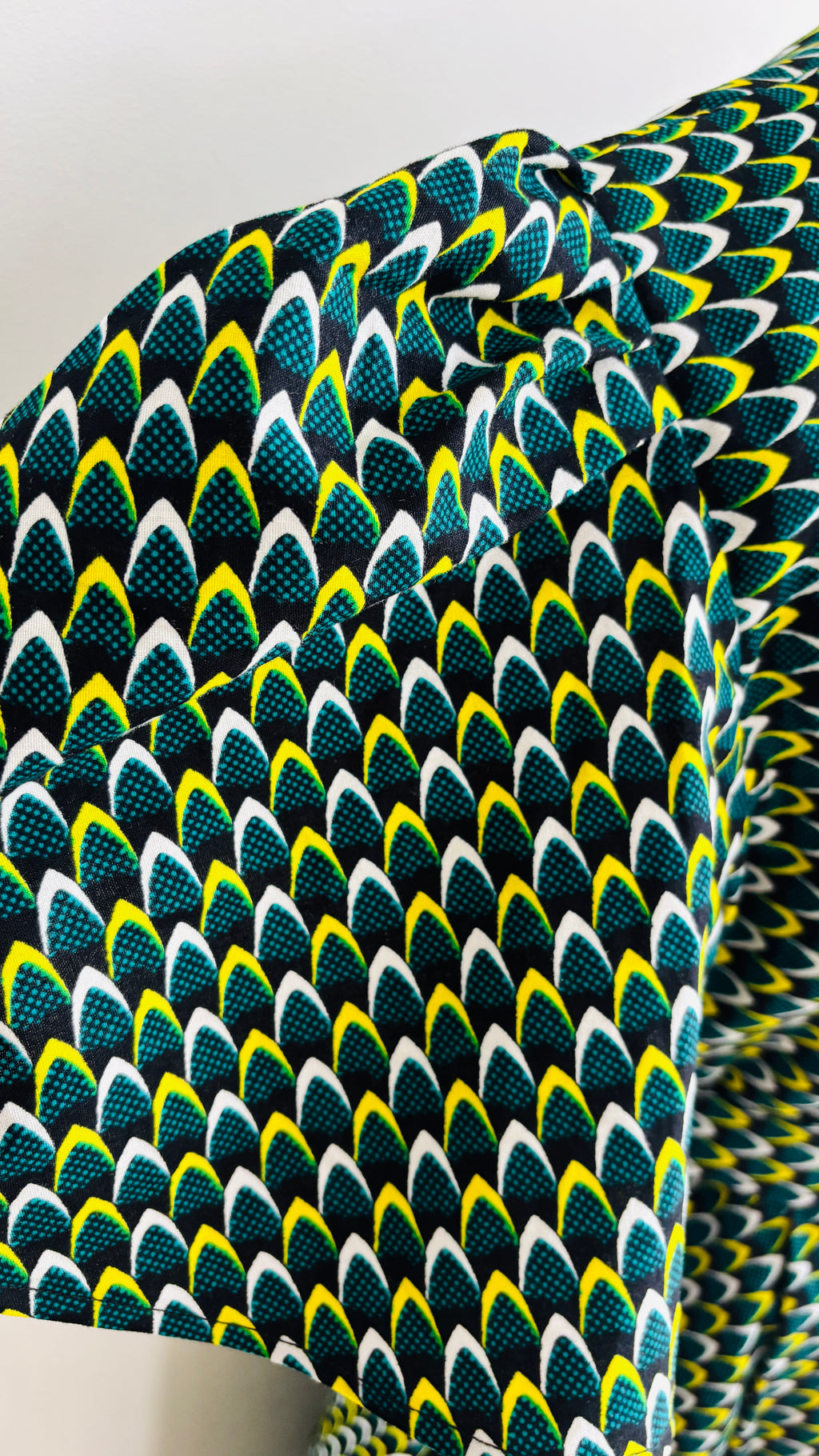 Robe longue en Wax tissu africain vert avec poches