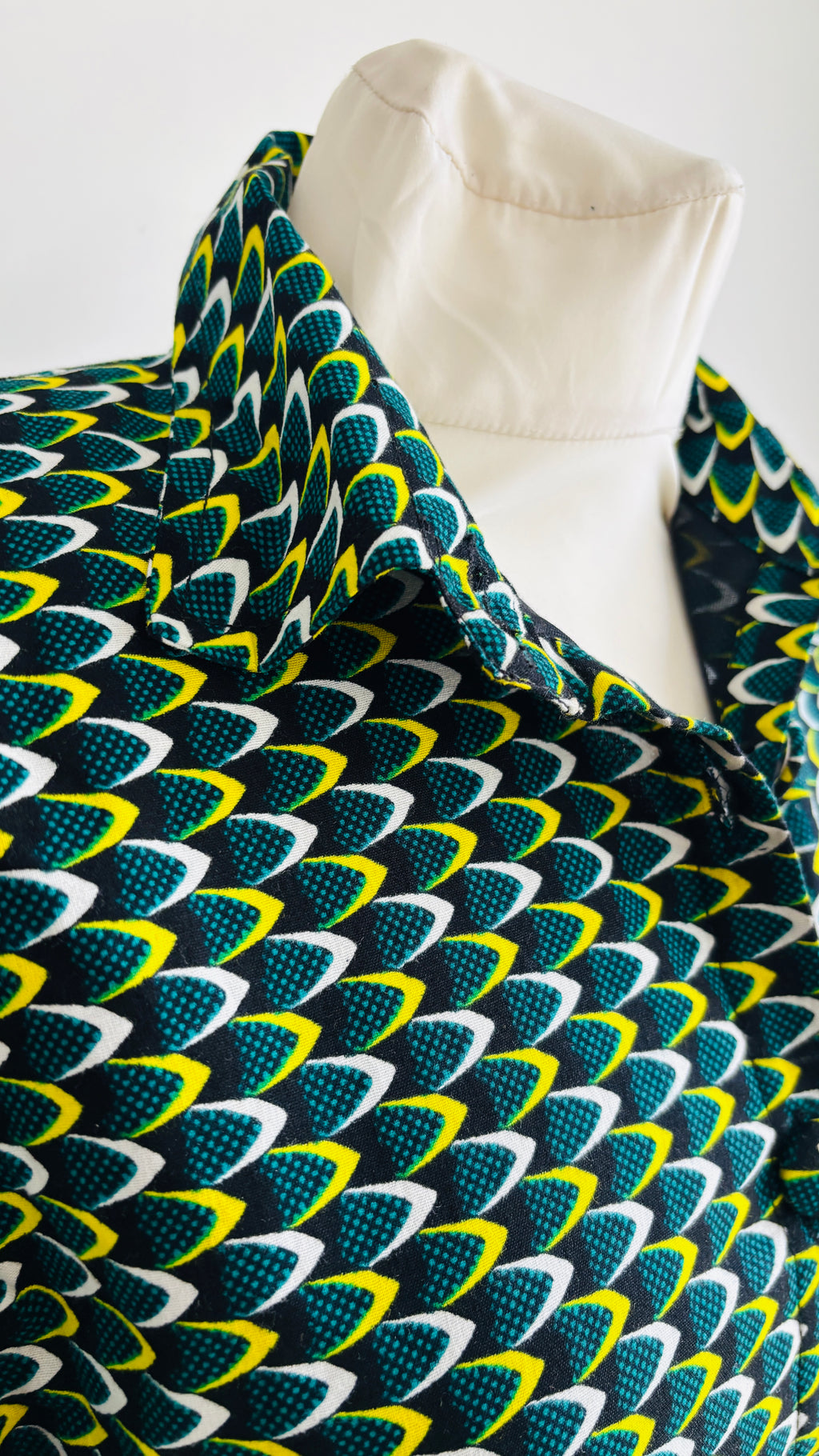 Robe longue en Wax tissu africain vert avec poches