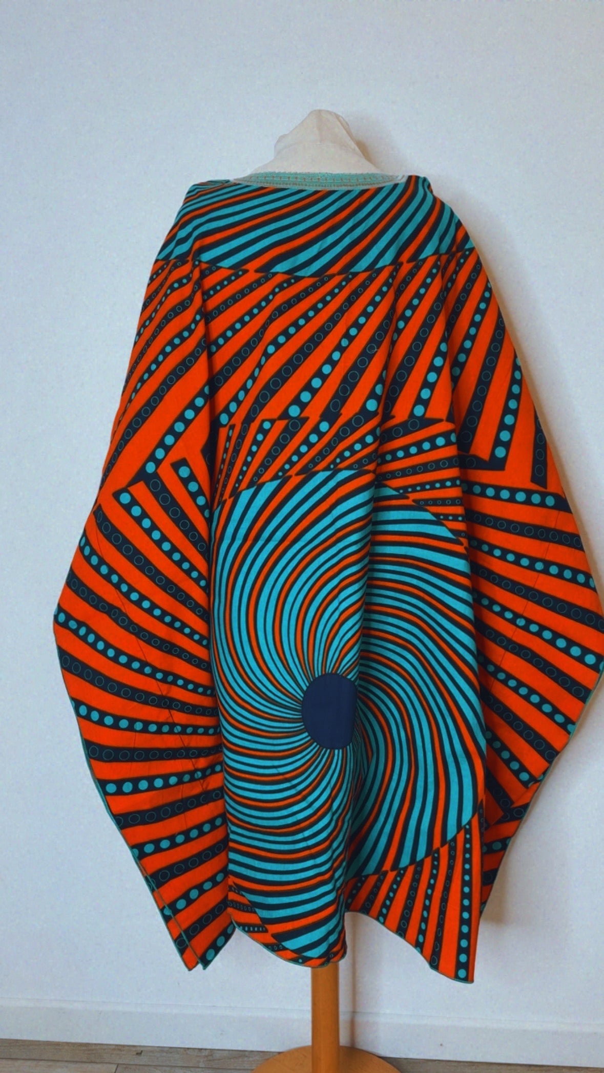 Boubou  africain en Wax brodé tunique africaine fait main en coton