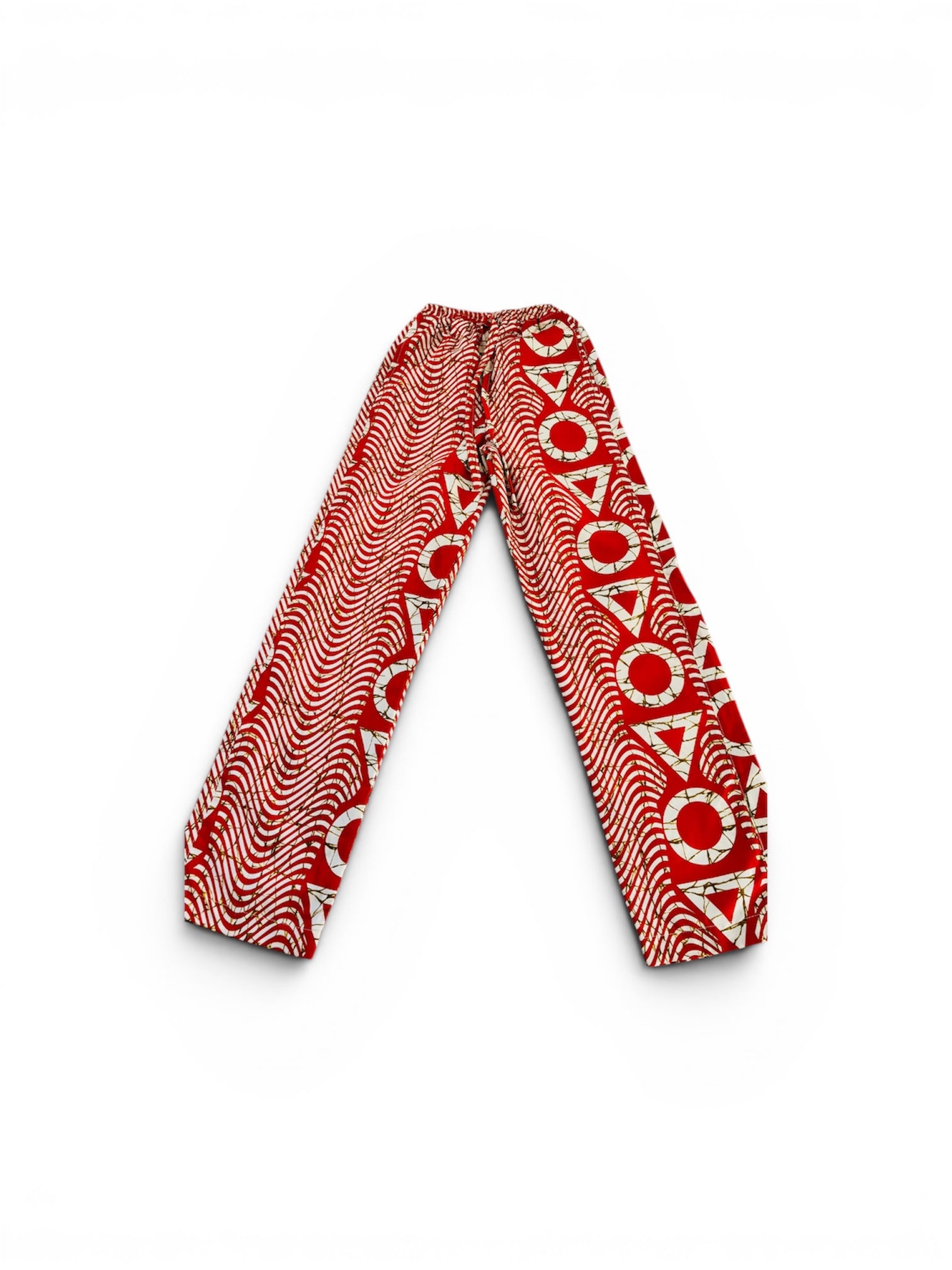 Pantalon Wax africain tissu ethnique à motif orange
