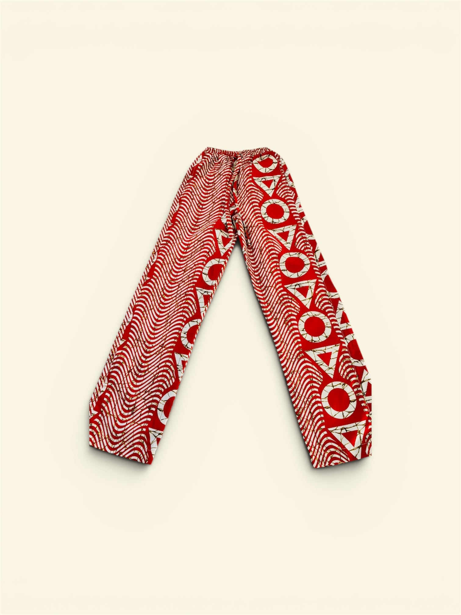 Pantalon Wax africain tissu ethnique à motif orange