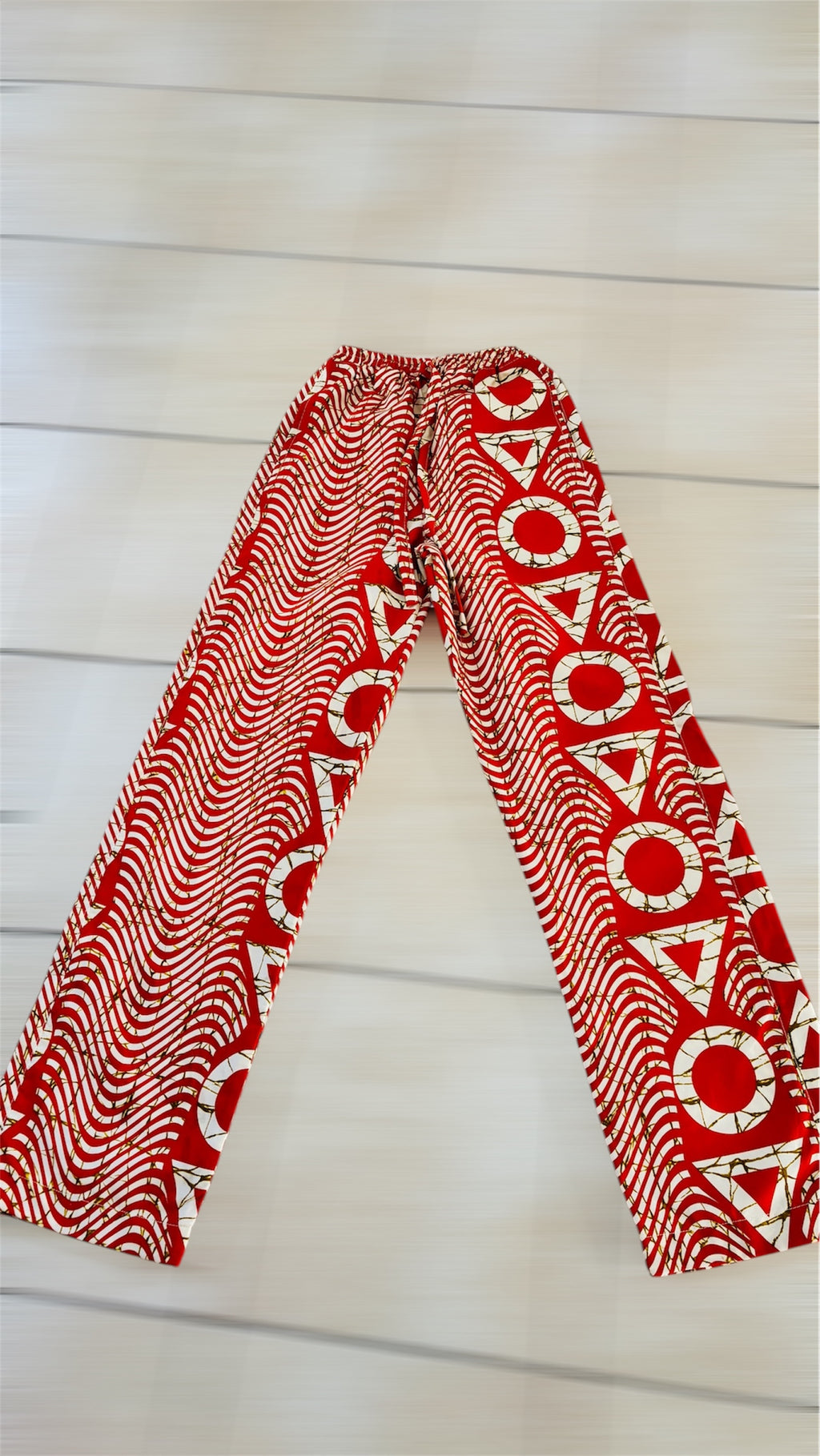 Pantalon Wax africain tissu ethnique à motif orange