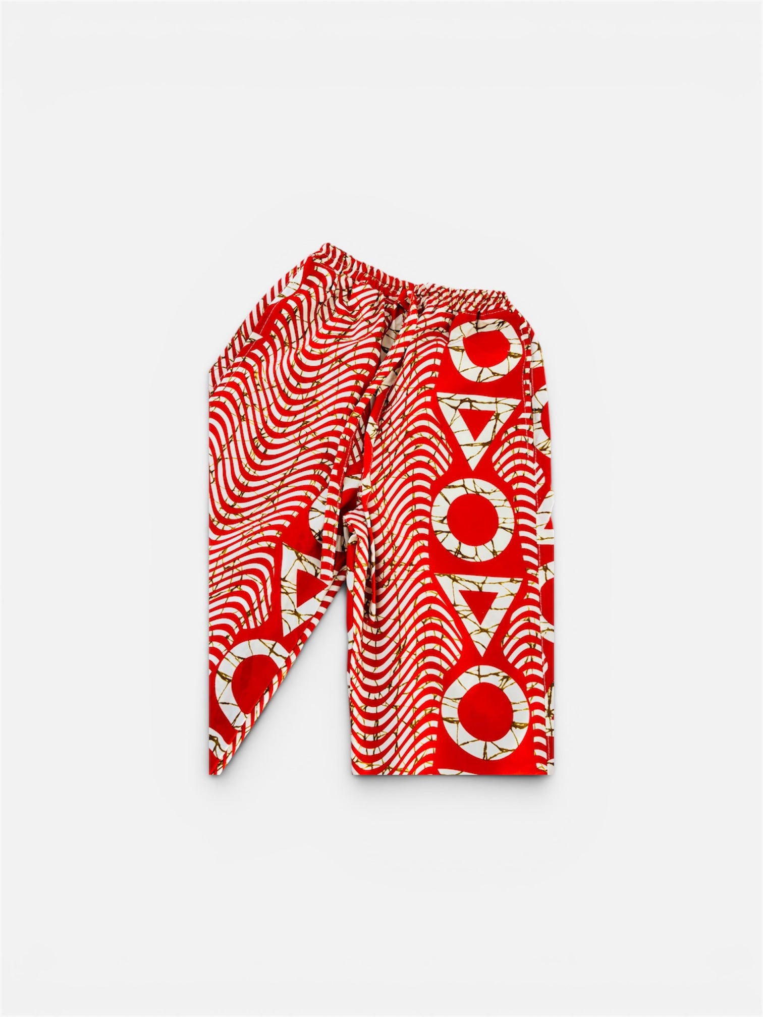 Pantalon Wax africain tissu ethnique à motif orange