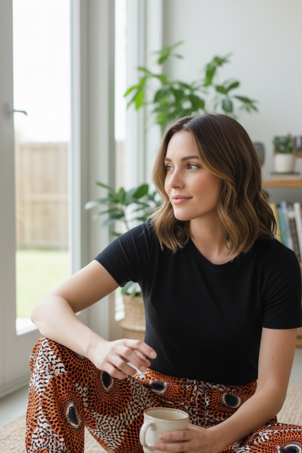 Pantalon Wax africain orange 