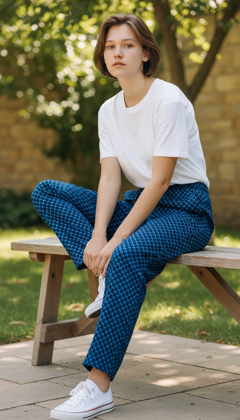 Pantalon Wax motif écailles